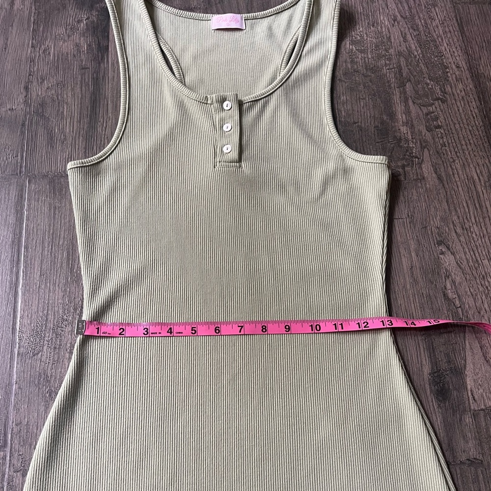 Pink Lily Wonderstruck Ribbed Tank Midi Dress Size M - Picture 8 of 10